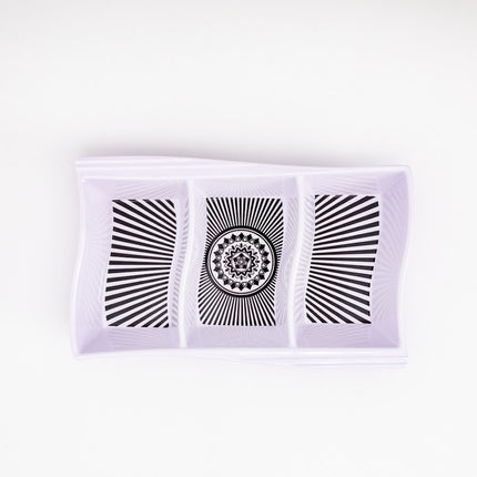 Bright Designs Melamine Savory Tray 2 pieces (L 30cm W 19cm H 3cm) Black & White