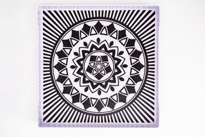 Bright Designs Melamine Matt Square Tray 1 Pieces (L 38cm W 38cm) Black & White