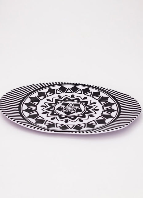 Bright Designs Melamine Matt Dinner Plate 6 Pieces (30 cm )Black & White