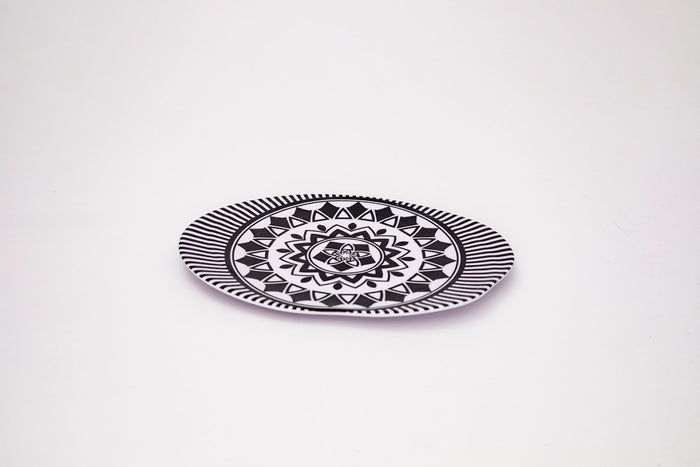 Bright Designs Melamine Matt Dinner Plate 6 Pieces (30 cm )Black & White