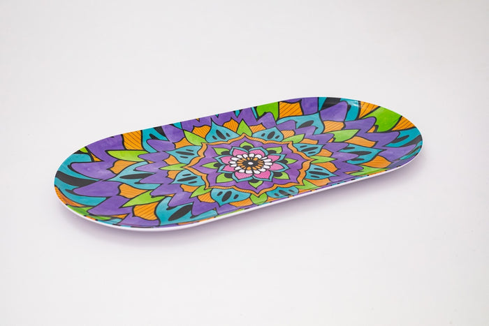 Bright Designs Melamine Serving Platter 2 Pieces (L 52cm W 26 cm) Mandala