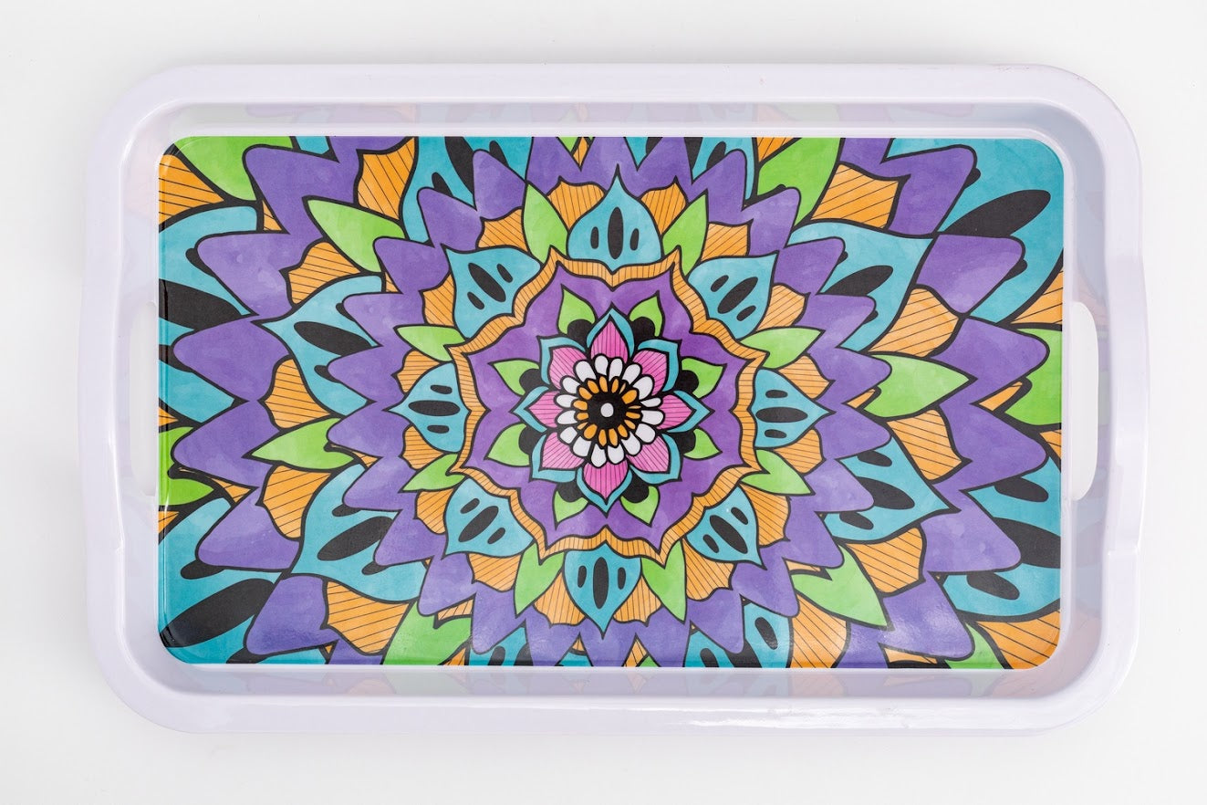 Bright Designs Melamine Rectangle Tray 1 Pieces (L 55cm W 35cm) Mandala