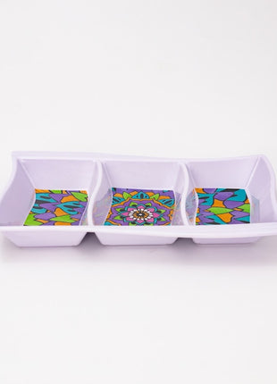 Bright Designs Melamine Savory Tray 2 Pieces (L 30cm W 19cm H 3cm) Mandala