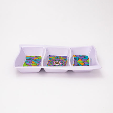 Bright Designs Melamine Savory Tray 2 Pieces (L 30cm W 19cm H 3cm) Mandala