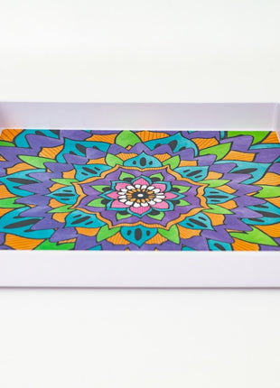 Bright Designs Melamine Matt Square Tray 1 Pieces (L 38cm W 38cm) Mandala