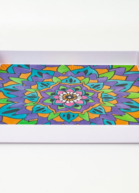 Bright Designs Melamine Matt Square Tray 1 Pieces (L 38cm W 38cm) Mandala