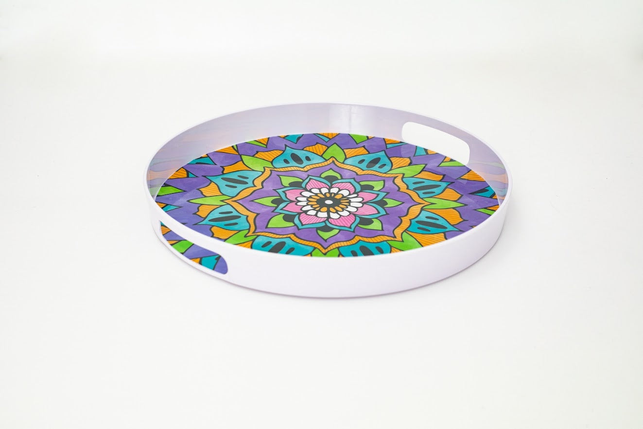 Bright Designs Melamine Round Tray 1 Pieces (D 38cm) Mandala