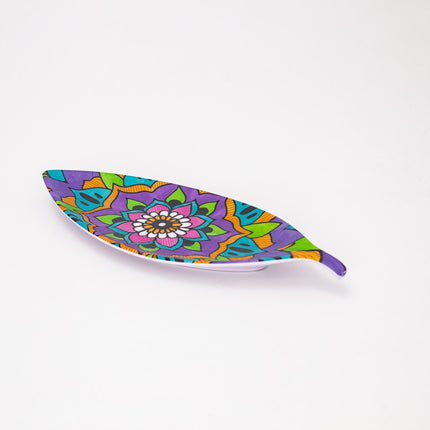 Bright Designs Melamine Matt Leaf Serving Plate 2 Pieces (L 36cm W 15cm) Mandala