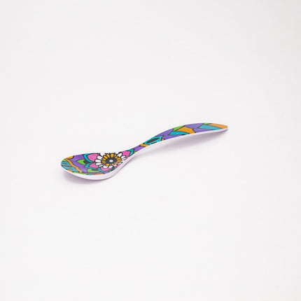 Bright Designs Melamine Square Serving Bowl 3pieces (L 26cm W 26cm H 9cm) Mandala with Spoon & Fork