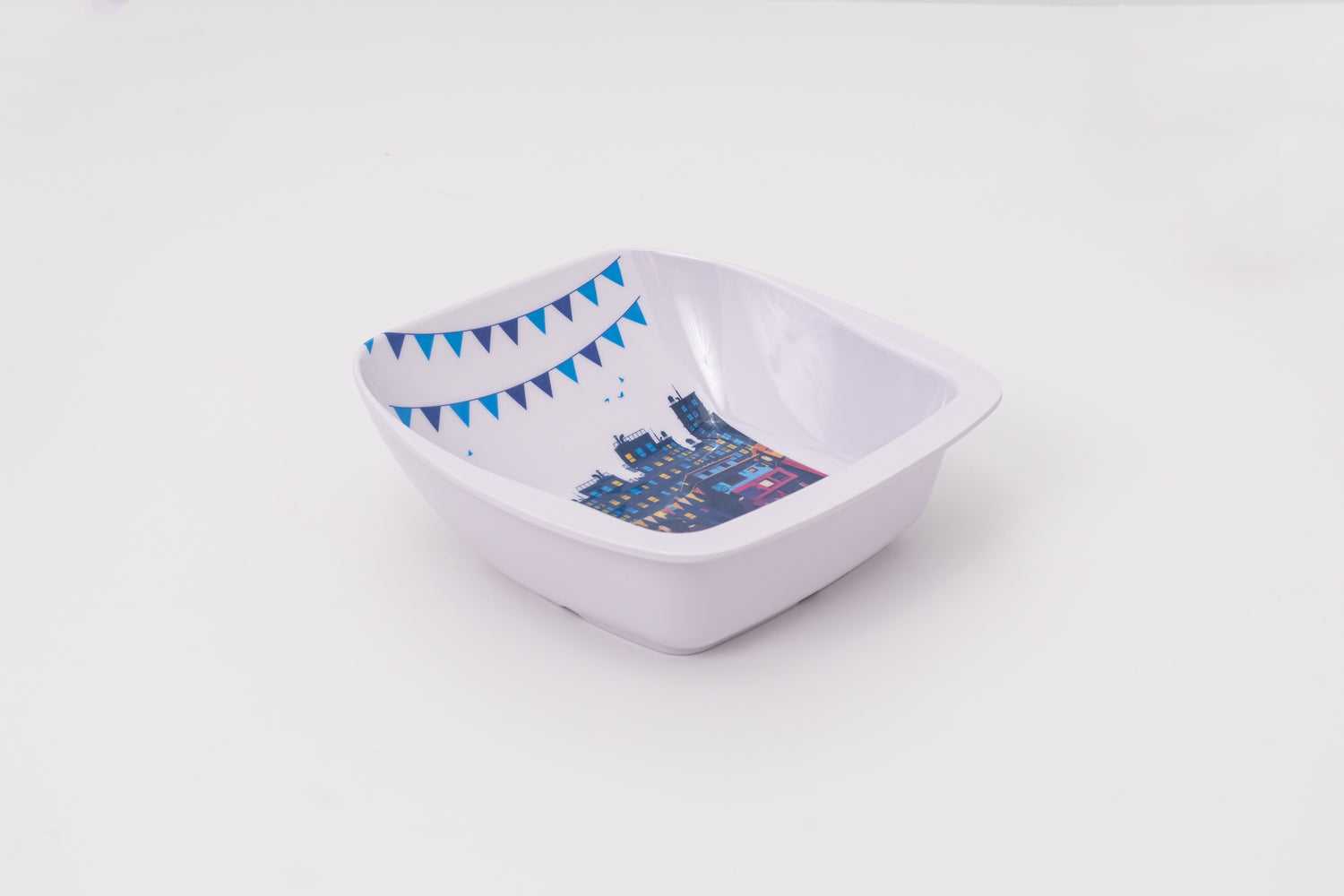 Bright Designs Melamine Square Serving Bowl (L 26cm W 26cm H 9cm) with fork & spoon 7aretna