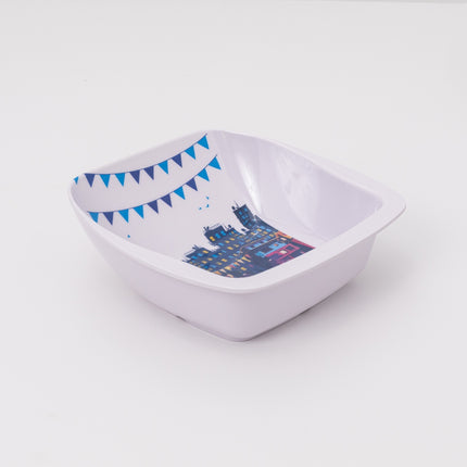Bright Designs Melamine Square Serving Bowl (L 26cm W 26cm H 9cm) with fork & spoon 7aretna