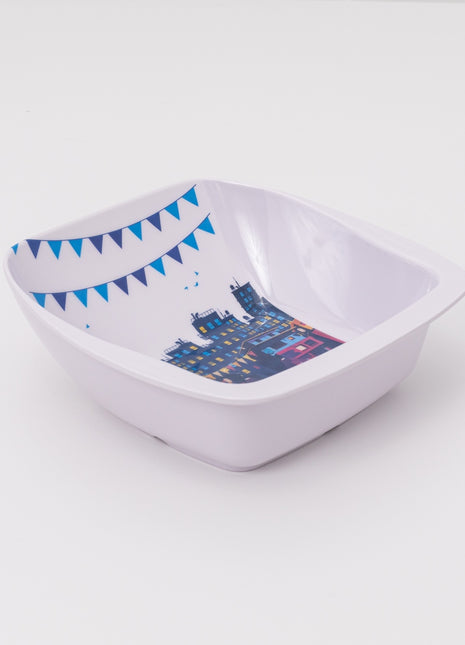 Bright Designs Melamine Square Serving Bowl (L 26cm W 26cm H 9cm) with fork & spoon 7aretna