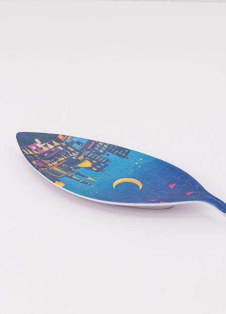Bright Designs Melamine Matt Leaf Serving Plate (L 36cm W 15cm)7aretna