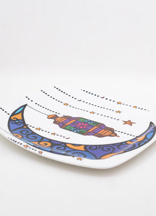 Bright Designs Melamine Square Dinner Plate (L 26cm W 26cm) Ramadan Lantern