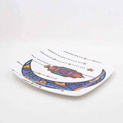 Bright Designs Melamine Square Dinner Plate (L 26cm W 26cm) Ramadan Lantern