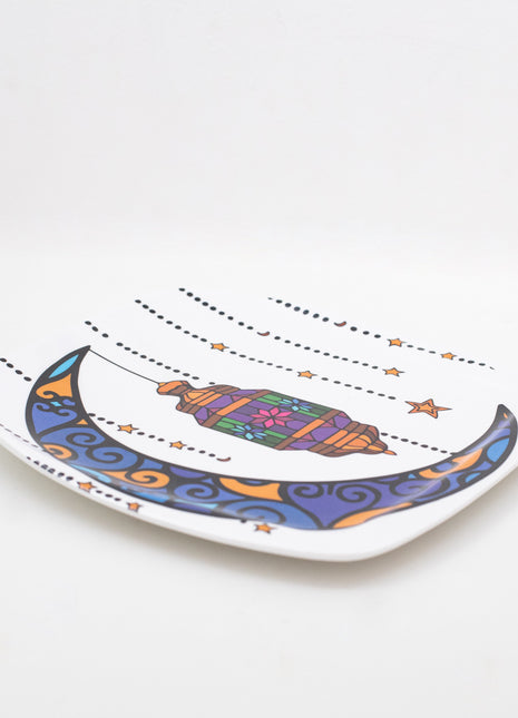 Bright Designs Melamine Square Dinner Plate (L 26cm W 26cm) Ramadan Lantern