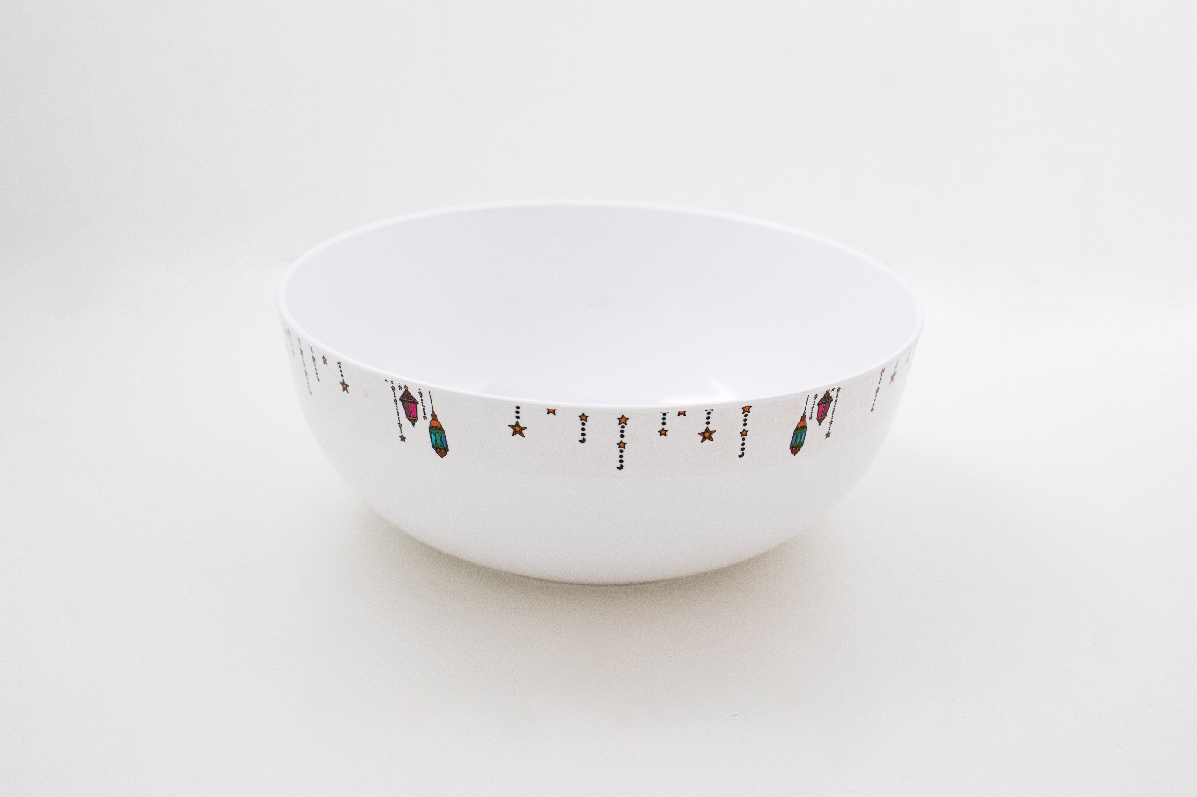 Bright Designs Melamine Round Serving Bowl with Fork & Spoon Ramadan Lantern