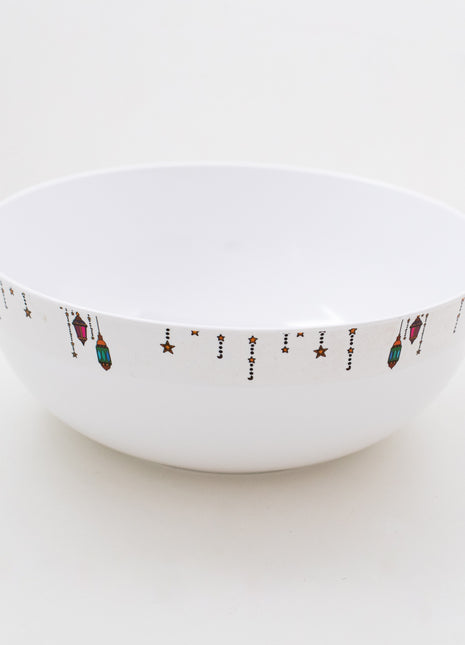 Bright Designs Melamine Round Serving Bowl with Fork & Spoon Ramadan Lantern