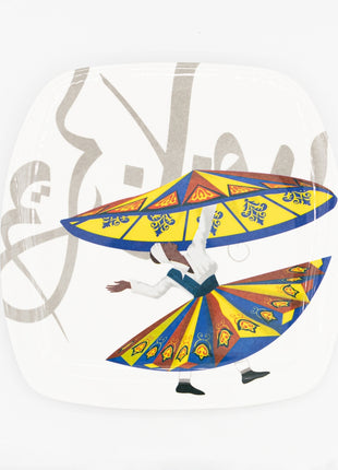 Bright Designs Melamine Square Dinner Plate (L 26cm W 26cm) Tanoura