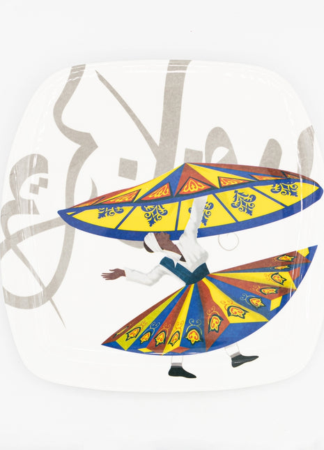 Bright Designs Melamine Square Dinner Plate (L 26cm W 26cm) Tanoura