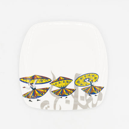 Bright Designs Melamine Square Side Plate (L 22cm W 22cm) Tanoura