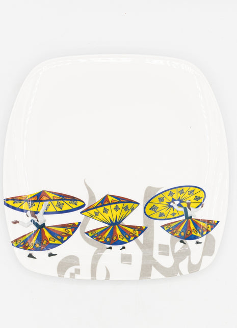 Bright Designs Melamine Square Side Plate (L 22cm W 22cm) Tanoura