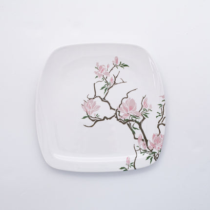 Bright Designs Melamine Side Plate 
Set of 6 (L 22cm W 22cm) Cherry Blossom