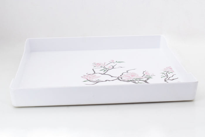 Bright Designs Melamine Matt Square Tray 
Set of 1 (L 38cm W 38cm) Cherry Blossom