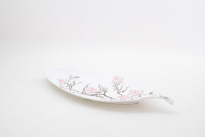 Bright Designs Melamine Matt Leaf Serving Plate 
Set of 2 (L 36cm W 15cm) Cherry Blossom