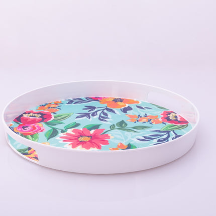 Bright Designs Melamine Round Tray 
Set of 1 (D 38cm) Bloom