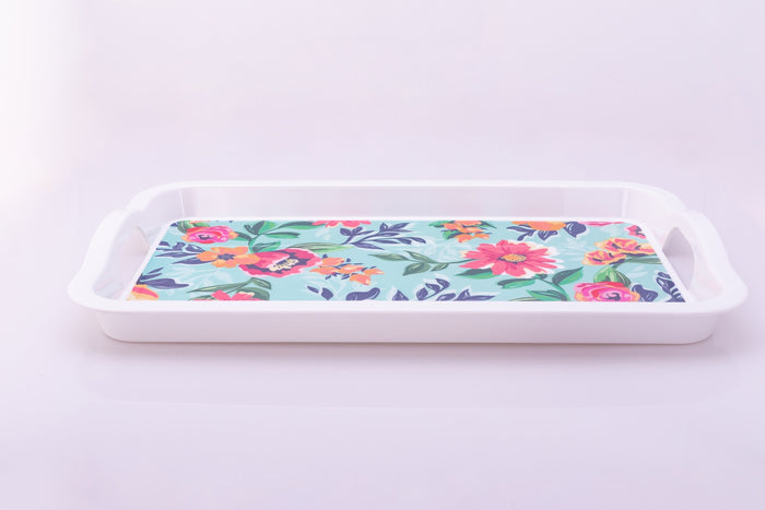 Bright Designs Melamine Rectangle Tray 
Set of 1 (L 55cm W 35cm) Bloom