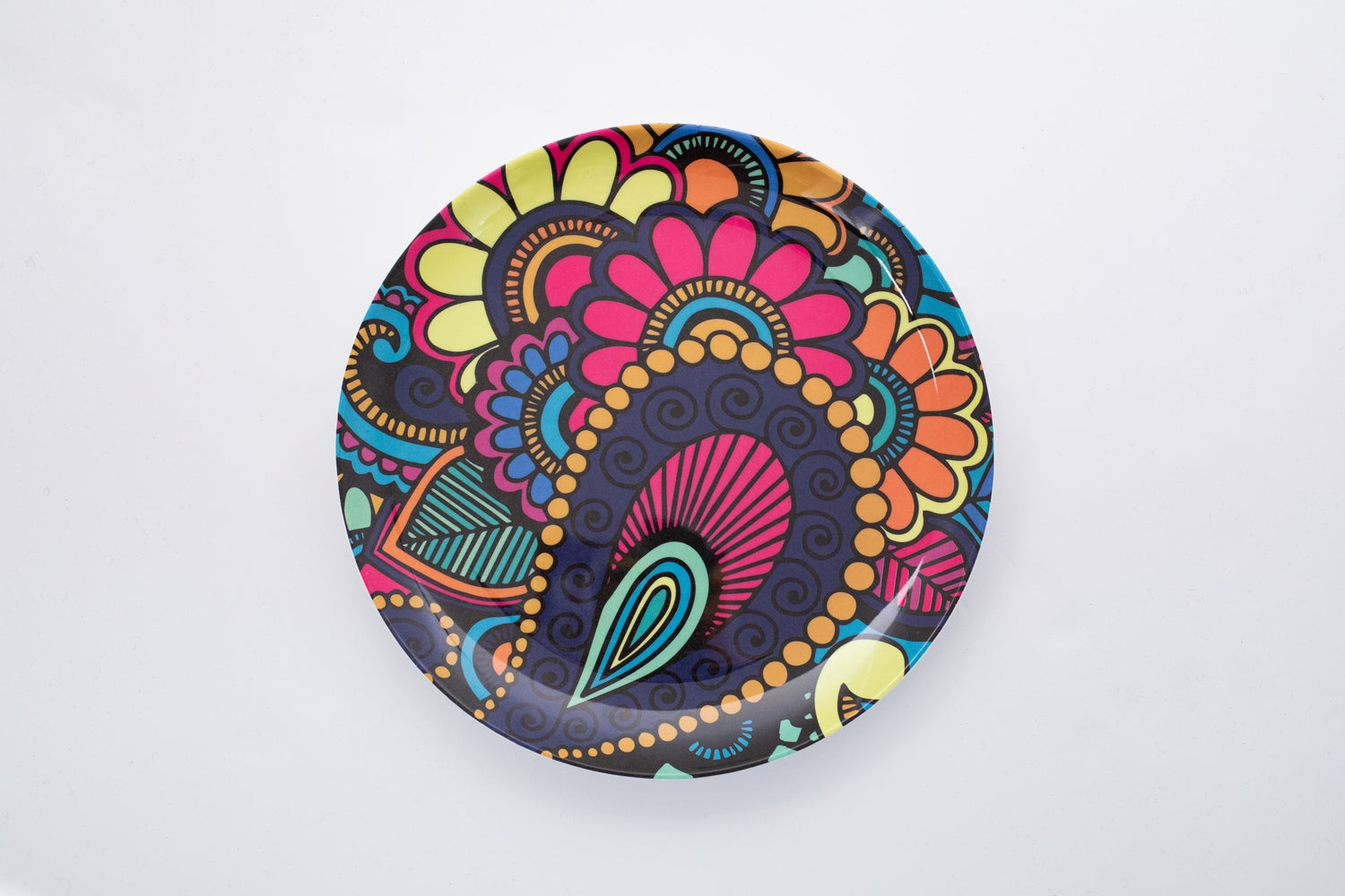 Bright Designs Melamine Dinner Plate 
Set of 6 (D 26cm) Paisley