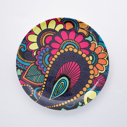 Bright Designs Melamine Dinner Plate 
Set of 6 (D 26cm) Paisley