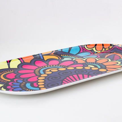 Bright Designs Melamine Serving Platter 
Set of 2 (L 52cm W 26cm) Paisley