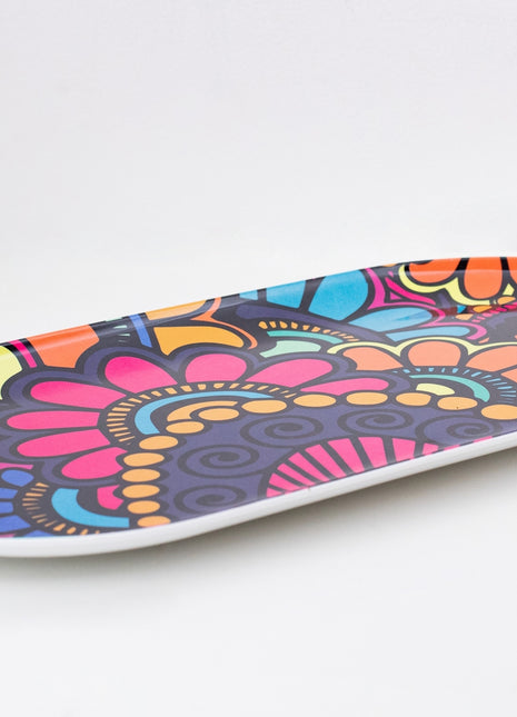 Bright Designs Melamine Serving Platter 
Set of 2 (L 52cm W 26cm) Paisley