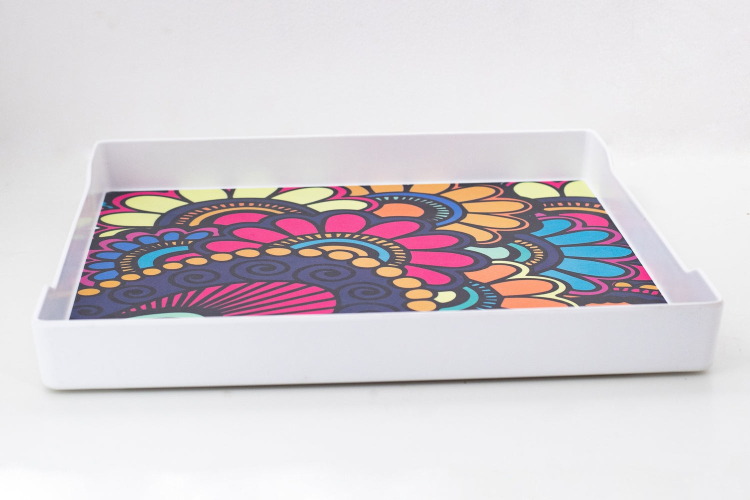 Bright Designs Melamine Matt Square Tray 
Set of 1 (L 38cm W 38cm) Paisley