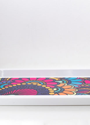 Bright Designs Melamine Rectangle Tray 
Set of 1 (L 55cm W 35cm) Paisley
