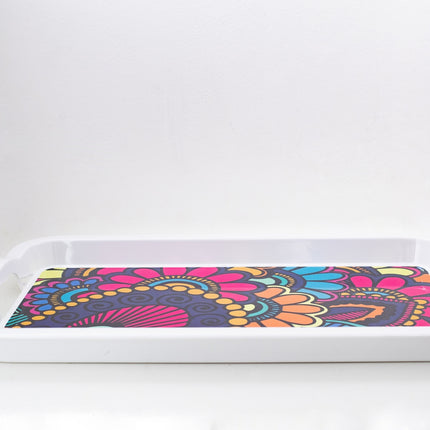 Bright Designs Melamine Rectangle Tray 
Set of 1 (L 55cm W 35cm) Paisley