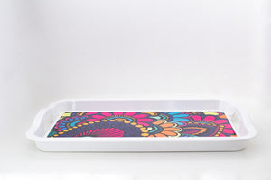 Bright Designs Melamine Rectangle Tray 
Set of 1 (L 55cm W 35cm) Paisley