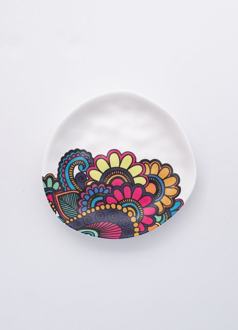 Bright Designs Melamine Matt Side Plate 
Set of 6 (16cm) Paisley