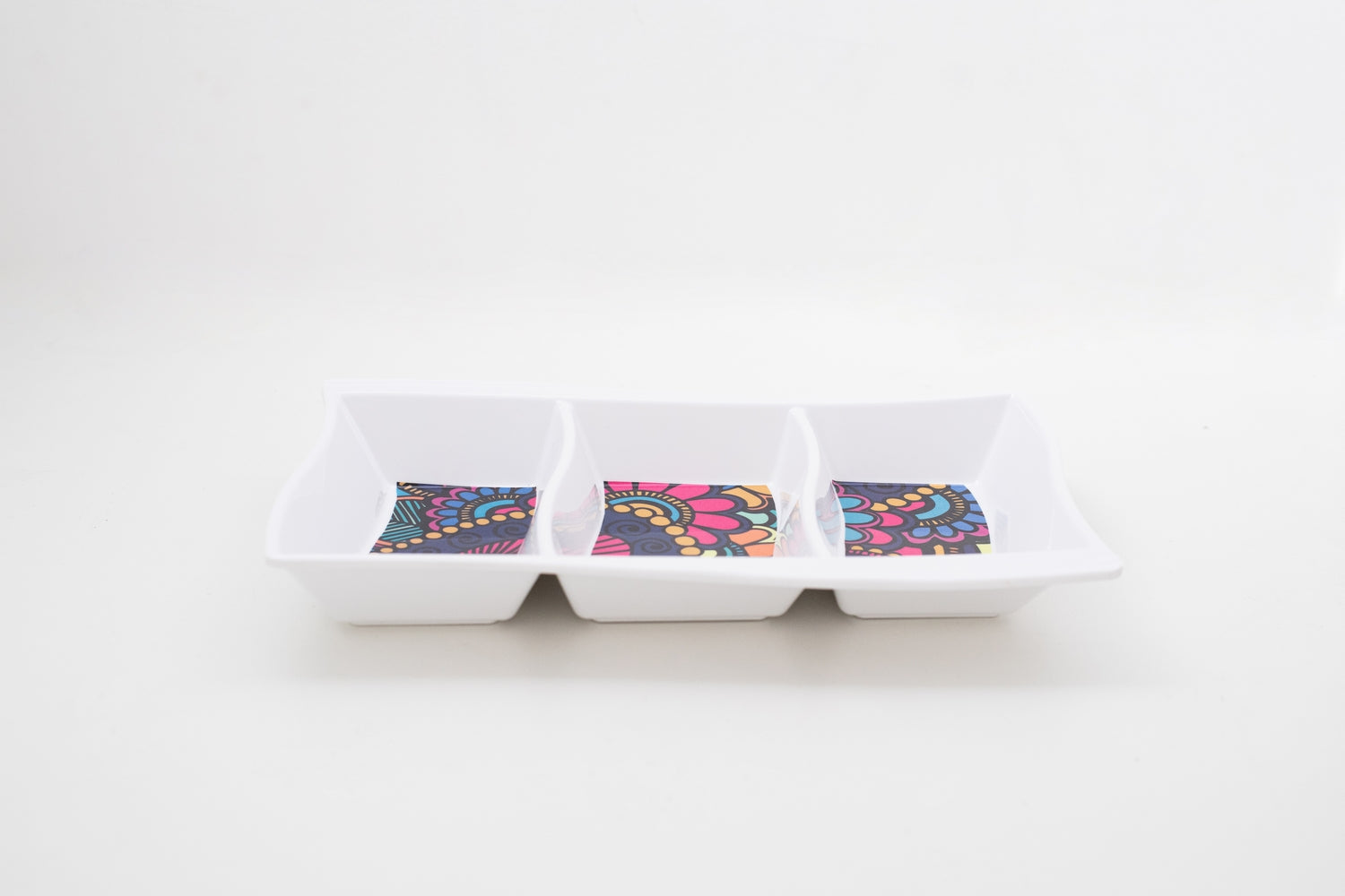 Bright Designs Melamine Savoury Tray 
Set of 2 (L 30cm W 19cm H 3cm) Paisley