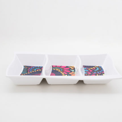 Bright Designs Melamine Savoury Tray 
Set of 2 (L 30cm W 19cm H 3cm) Paisley