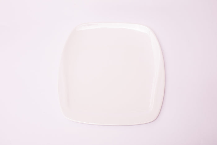 Bright Designs Melamine Square Dinner Plate 
Set of 6 (L 26cm W 26cm) White