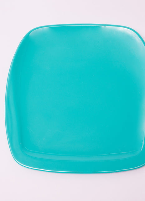Bright Designs Melamine Square Dinner Plate 
Set of 6 (L 26cm W 26cm) Teal