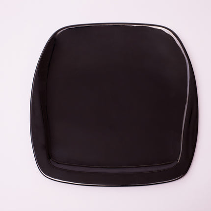 Bright Designs Melamine Square Dinner Plate 
Set of 6 (L 26cm W 26cm) Black