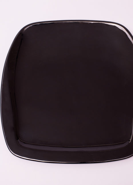 Bright Designs Melamine Square Dinner Plate 
Set of 6 (L 26cm W 26cm) Black