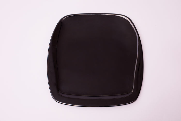 Bright Designs Melamine Square Dinner Plate 
Set of 6 (L 26cm W 26cm) Black