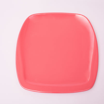 Bright Designs Melamine Square Dinner Plate 
Set of 6 (L 26cm W 26cm) Coral