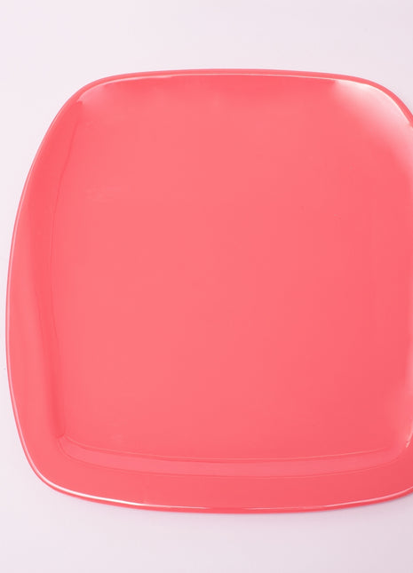 Bright Designs Melamine Square Dinner Plate 
Set of 6 (L 26cm W 26cm) Coral