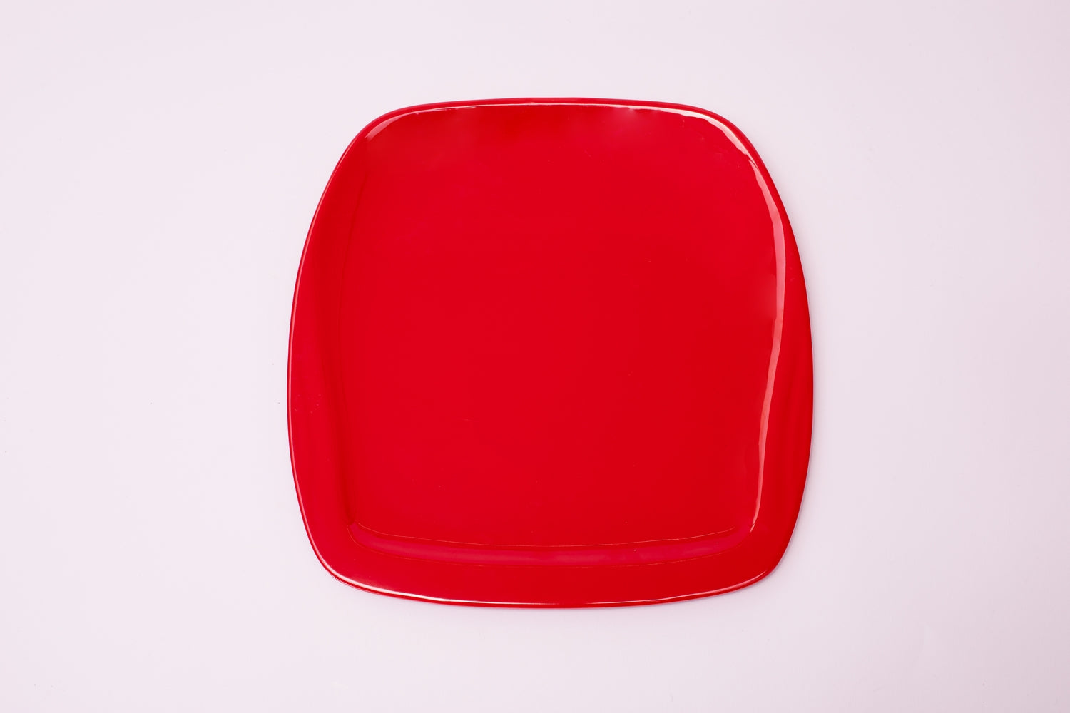 Bright Designs Melamine Square Dinner Plate 
Set of 6 (L 26cm W 26cm) Red